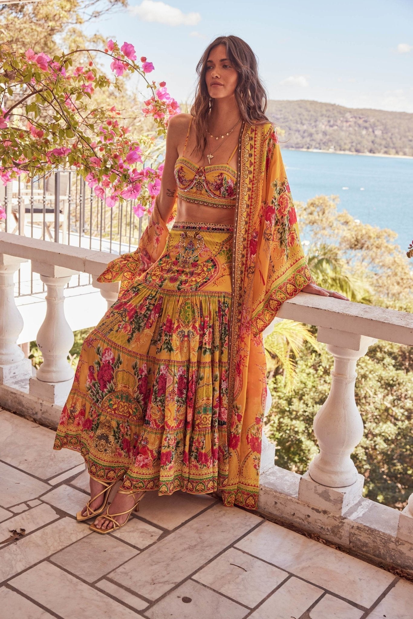 SUMMER GARDEN MAXI SKIRT W SIDE SLIT