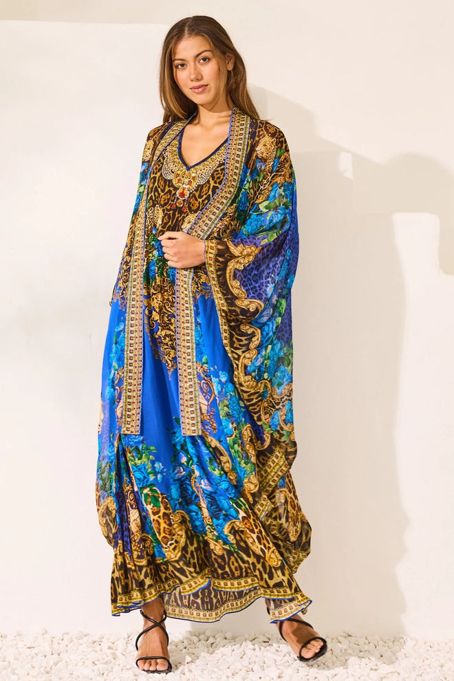 Blue Leopardess Medium Cape