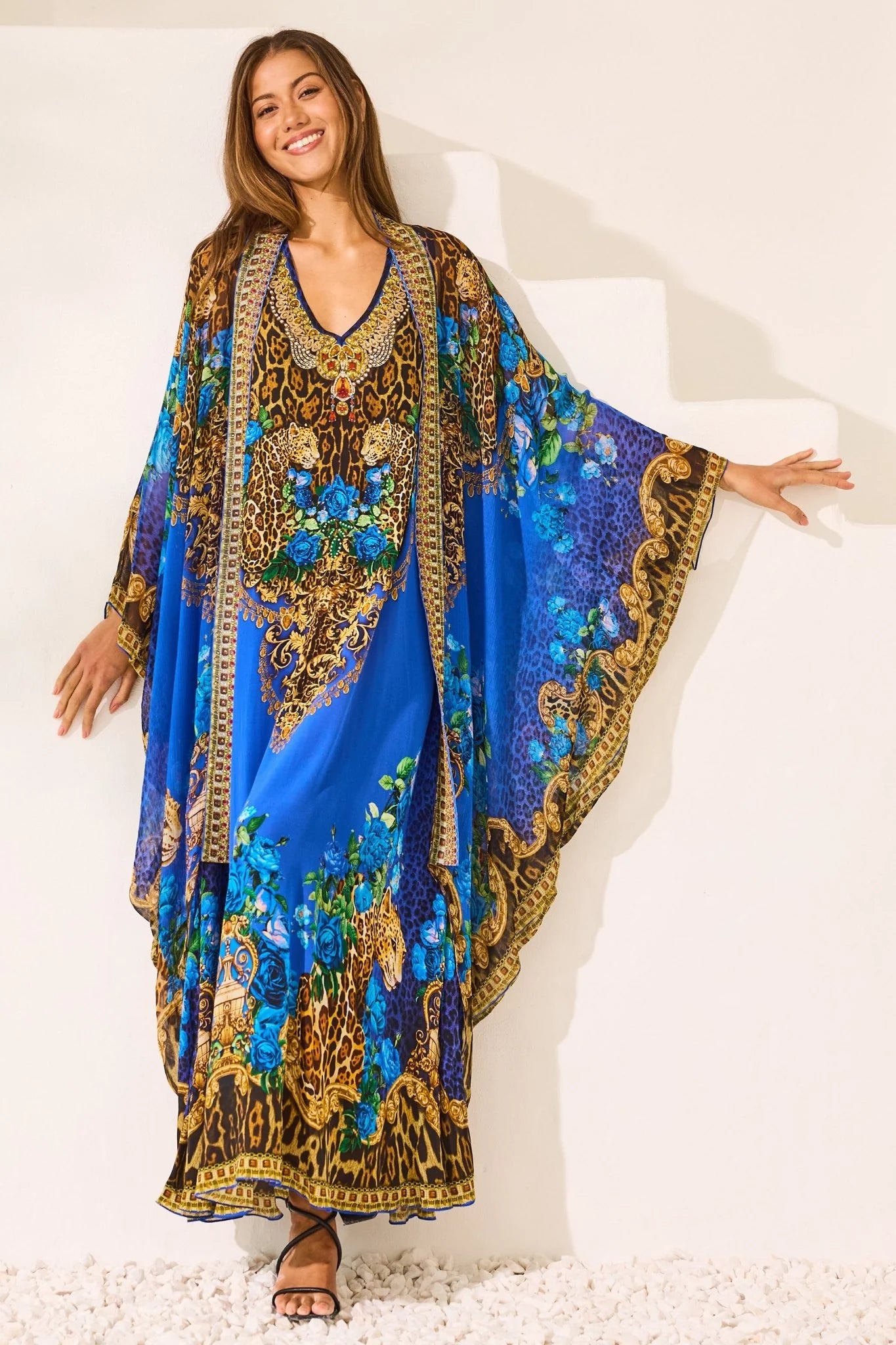 Blue Leopardess Medium Cape