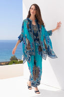 BLUE TIGRESS KAFTAN TOP W SLEEVES - Czarina