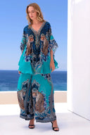 Blue Tigress Twin Set – Butterfly Top with Trousers - Czarina