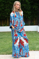 LOST IN AZURE KAFTAN TOP W SLEEVES - Czarina