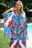 LOST IN AZURE KAFTAN TOP W SLEEVES - Czarina