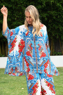LOST IN AZURE KAFTAN TOP W SLEEVES - Czarina