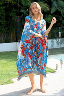 LOST IN AZURE MIDI TAB KAFTAN - Czarina