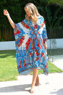 LOST IN AZURE MIDI TAB KAFTAN - Czarina