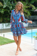 LOST IN AZURE SHIRT DRESS - Czarina
