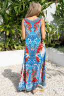 LOST IN AZURE SLEEVELESS DRESS - Czarina