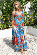 LOST IN AZURE SLEEVELESS DRESS - Czarina