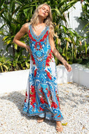 LOST IN AZURE SLEEVELESS DRESS - Czarina