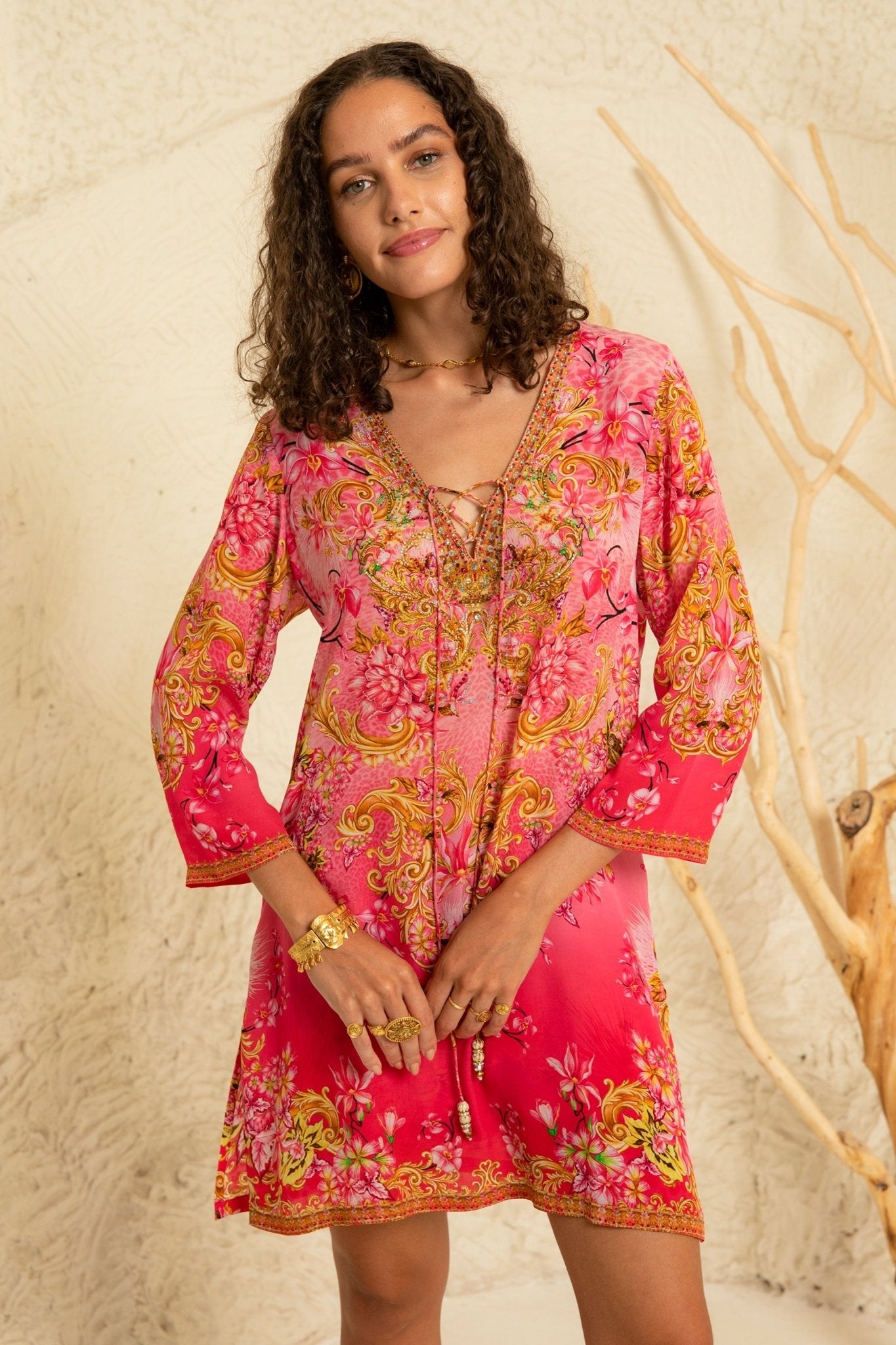 Pink Candy Kaftan Dress - Czarina