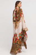 White Leopardess High - neck Maxi Kaftan - Czarina