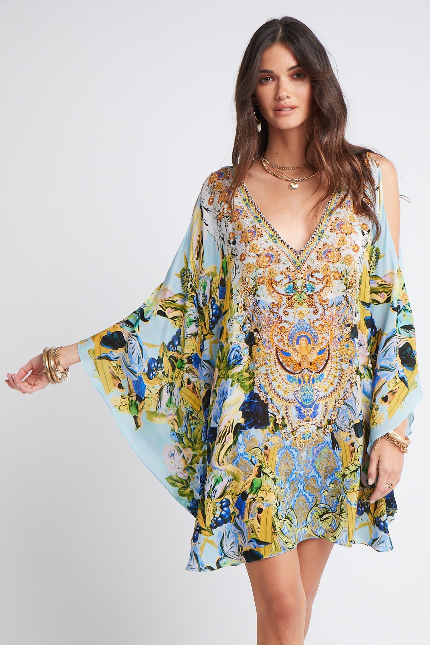 SUMMER BLUES KAFTAN DRESS