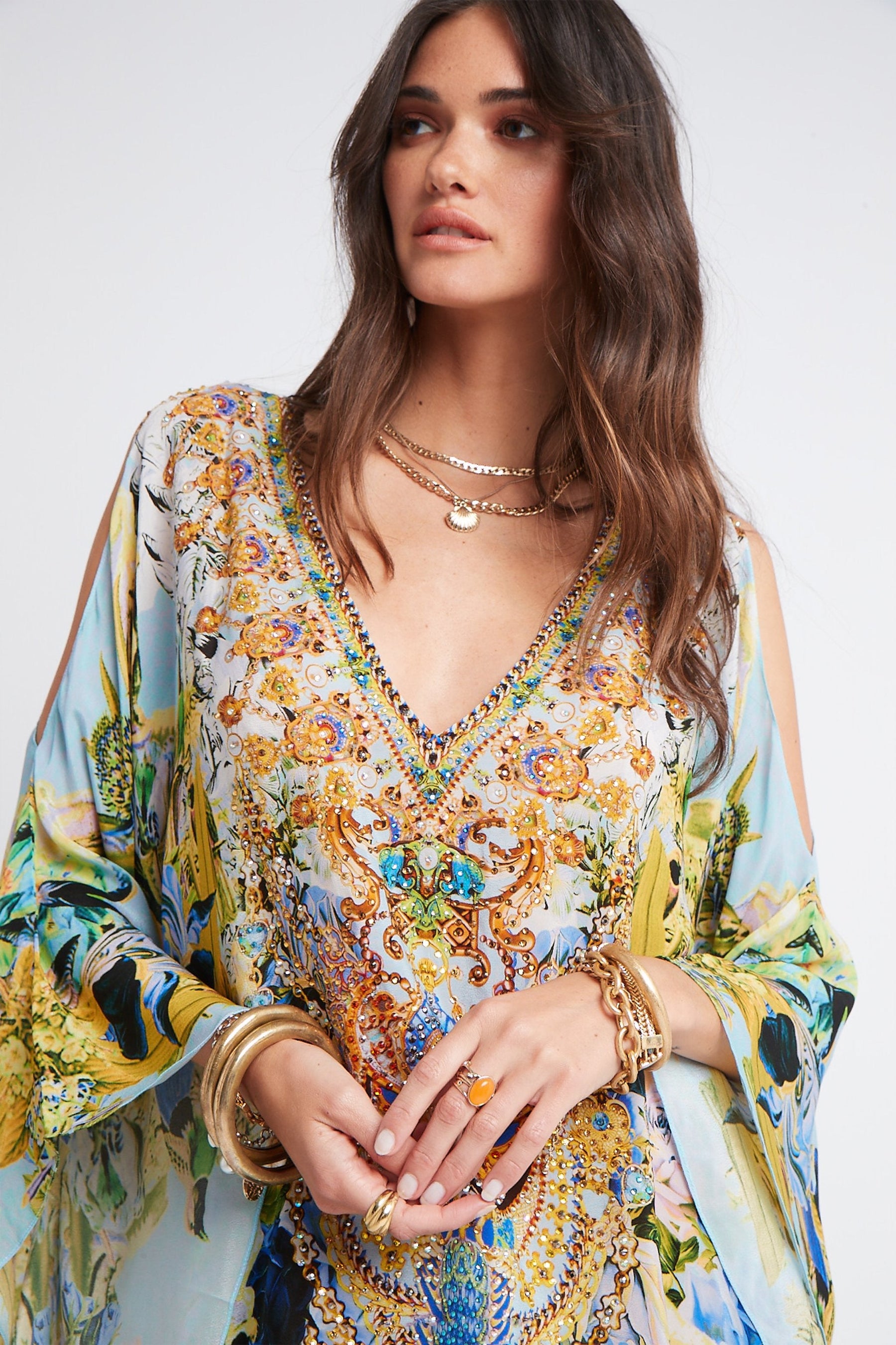 SUMMER BLUES KAFTAN DRESS