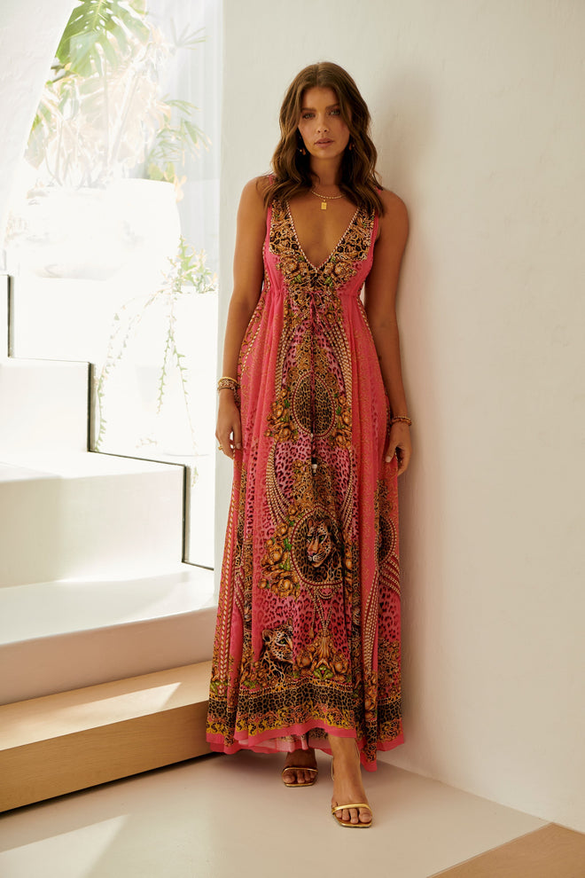 PRINCESS LEOPARD MAXI DRESS