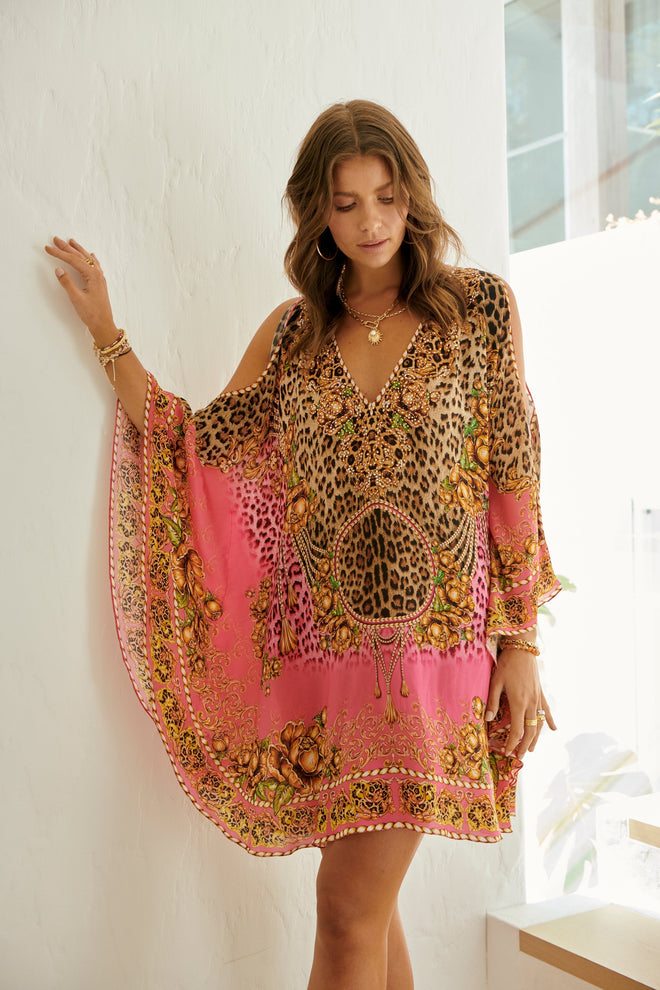 PRINCESS LEOPARD KAFTAN DRESS