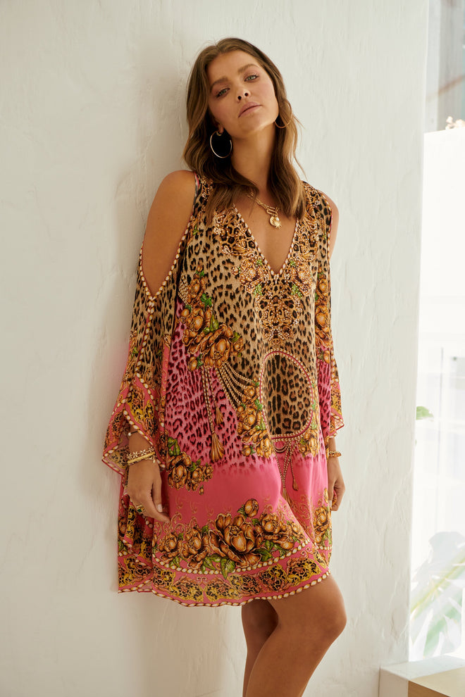 PRINCESS LEOPARD KAFTAN DRESS