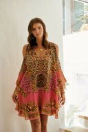 PRINCESS LEOPARD KAFTAN DRESS