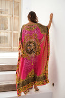 PRINCESS LEOPARD SILK BIG WIDTH LONG KAFTAN