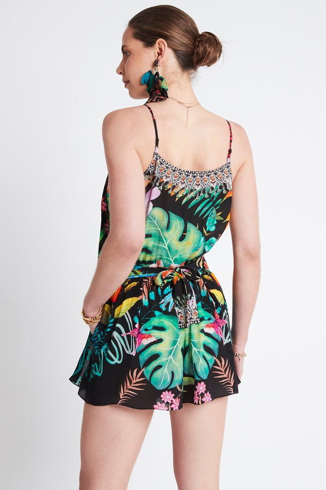 TROPICAL FLORALS PLAYSUIT