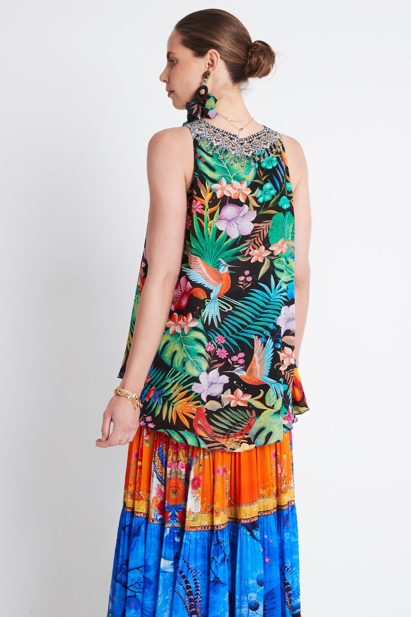 TROPICAL FLORALS TANK TOP