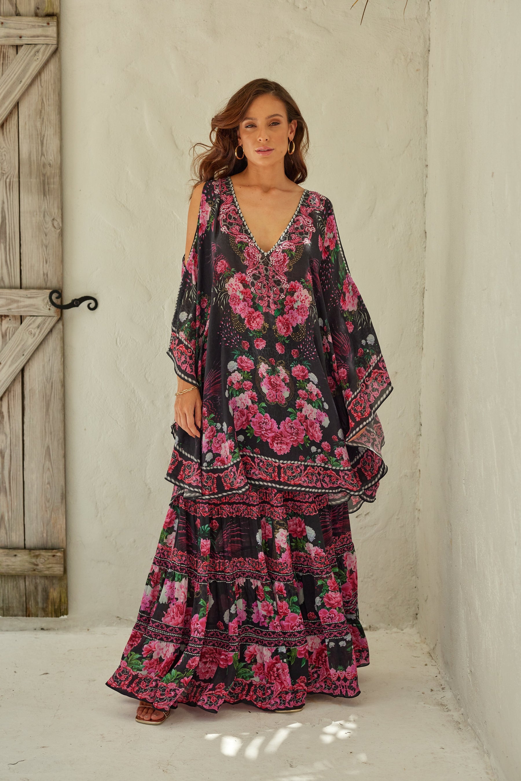 ROMANTIC JEWELS KAFTAN DRESS