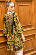 BLACK LEOPARDESS FRILL DRESS - Czarina