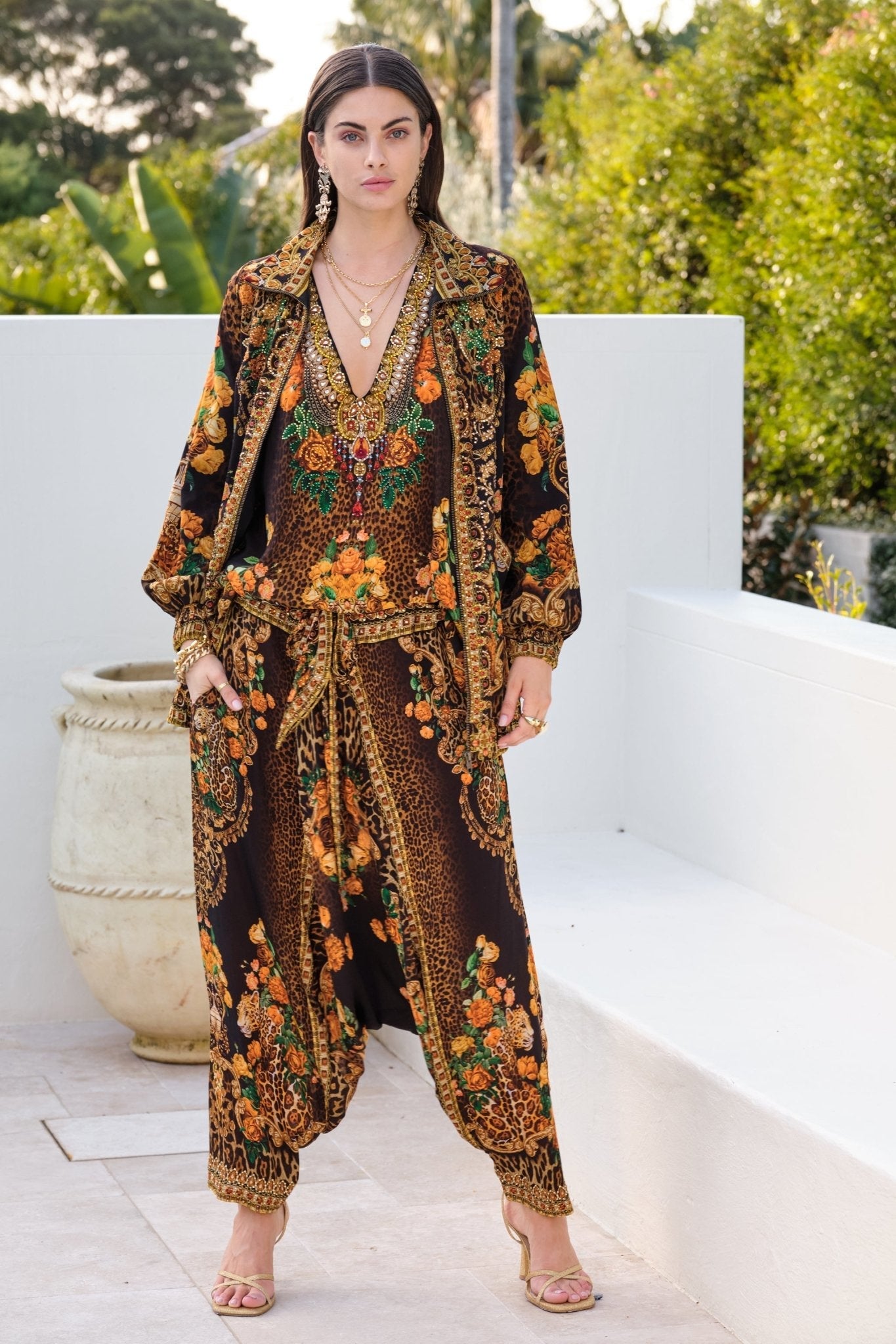 BLACK LEOPARDESS KAFTAN DRESS - Czarina