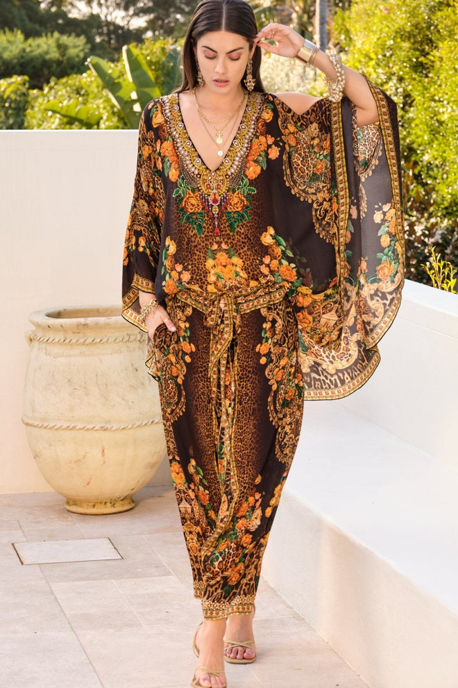 BLACK LEOPARDESS KAFTAN DRESS – Czarina