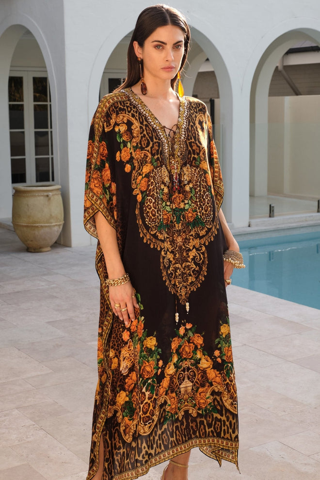 BLACK LEOPARDESS MEDIUM KAFTAN - Czarina