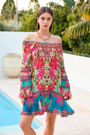 BLUE BLOSSOM FRILL DRESS - Czarina