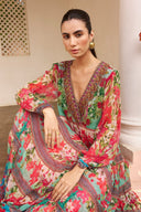 BLUE BLOSSOM VN SHIRRED MAXI DRESS - Czarina