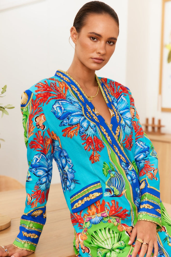 DEEP IN THE OCEAN BLAZER DRESS - Czarina