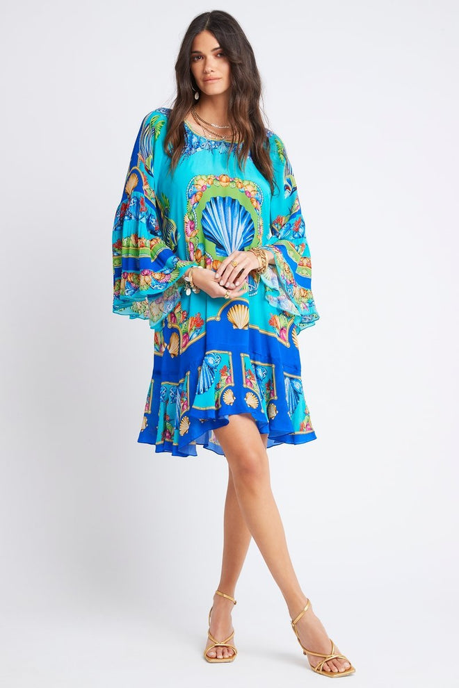 DEEP IN THE OCEAN FRILL DRESS - PRE ORDER - Czarina