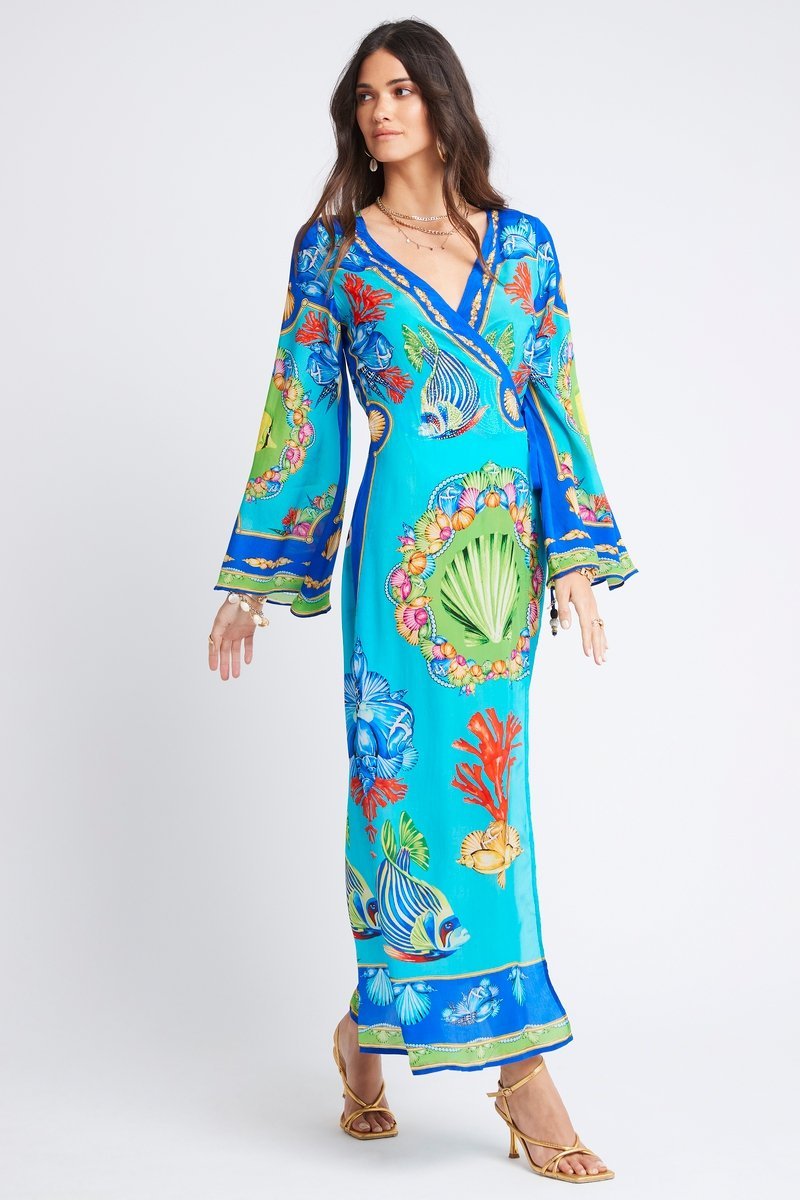 DEEP IN THE OCEAN WRAP DRESS - PRE ORDER - Czarina