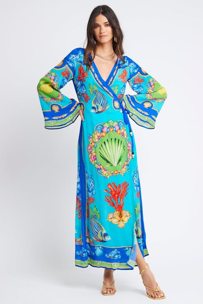 DEEP IN THE OCEAN WRAP DRESS - PRE ORDER - Czarina