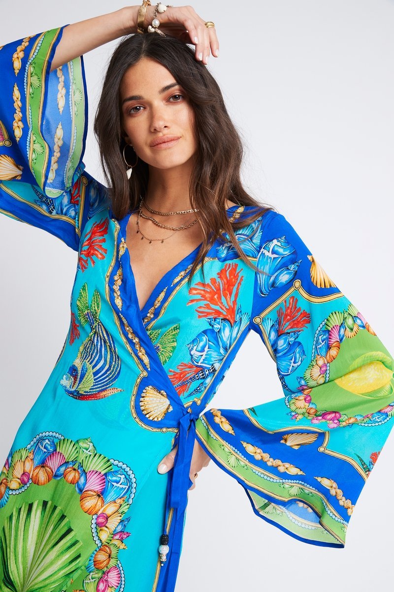 DEEP IN THE OCEAN WRAP DRESS - PRE ORDER - Czarina