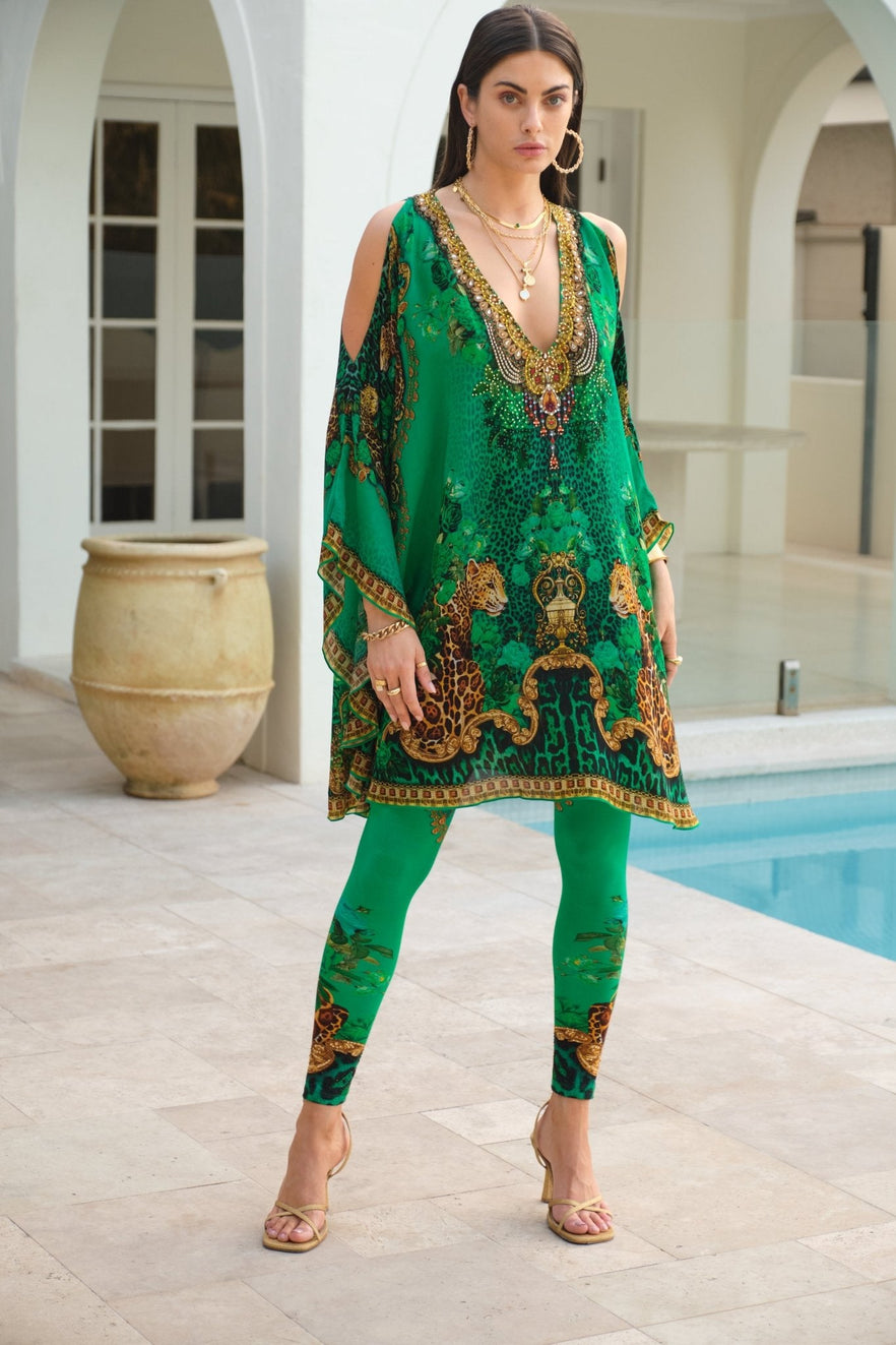 EMERALD LEOPARDESS KAFTAN DRESS - Czarina