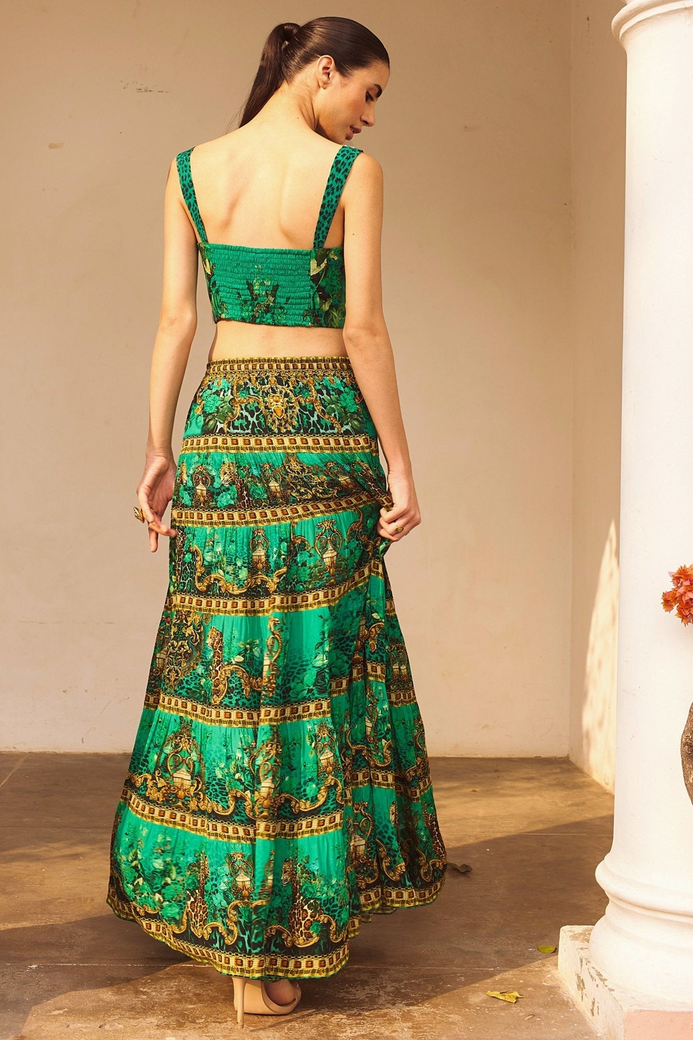 EMERALD LEOPARDESS MAXI SKIRT - Czarina