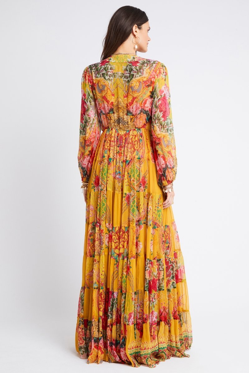 ENDLESS SUMMER V NK SHIRRED MAXI DRESS - MADE TO ORDER - Czarina