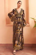 GOLDEN GIRL MAXI DRESS W FLARED SLEEVES - Czarina