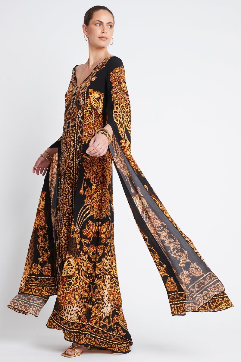 GOLDEN LADY MAXI DRESS W LONG SLEEVES - Czarina