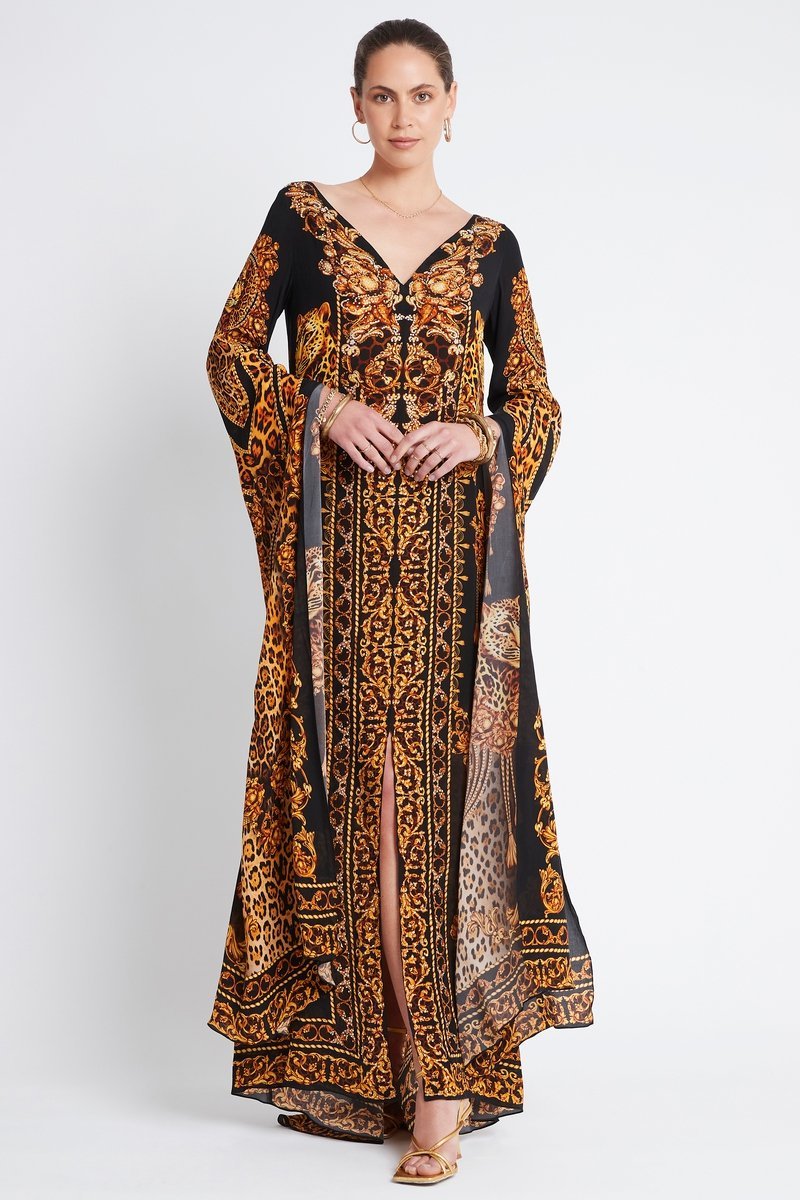 GOLDEN LADY MAXI DRESS W LONG SLEEVES - Czarina