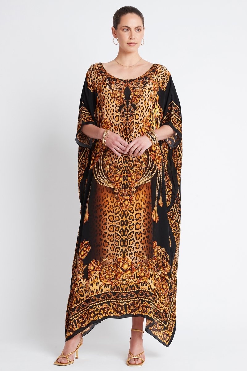 GOLDEN LADY ROUND-NECK LONG KAFTAN - Czarina