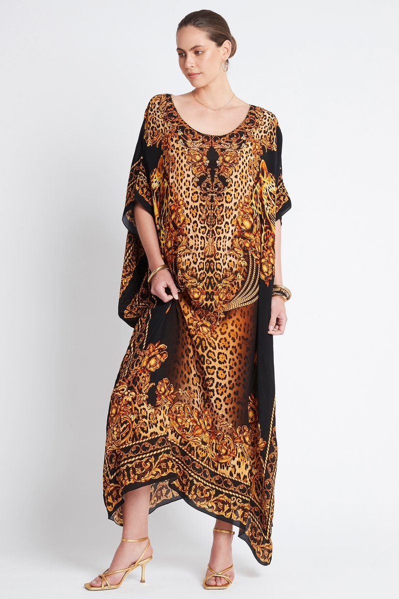 GOLDEN LADY ROUND-NECK LONG KAFTAN - Czarina