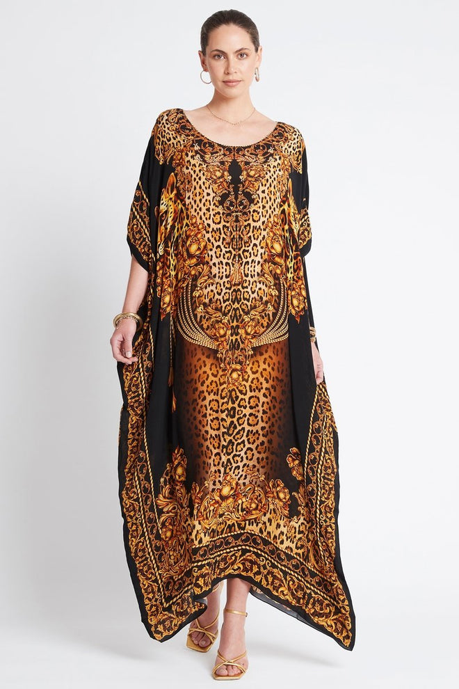 GOLDEN LADY ROUND-NECK LONG KAFTAN - Czarina