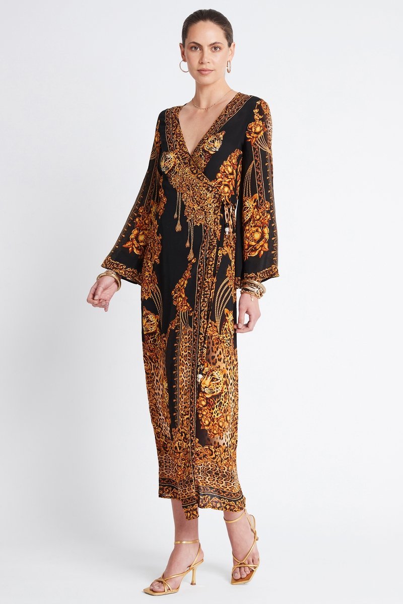 GOLDEN LADY WRAP DRESS - Czarina