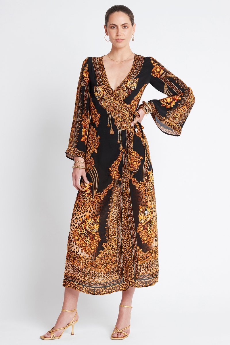 GOLDEN LADY WRAP DRESS - Czarina