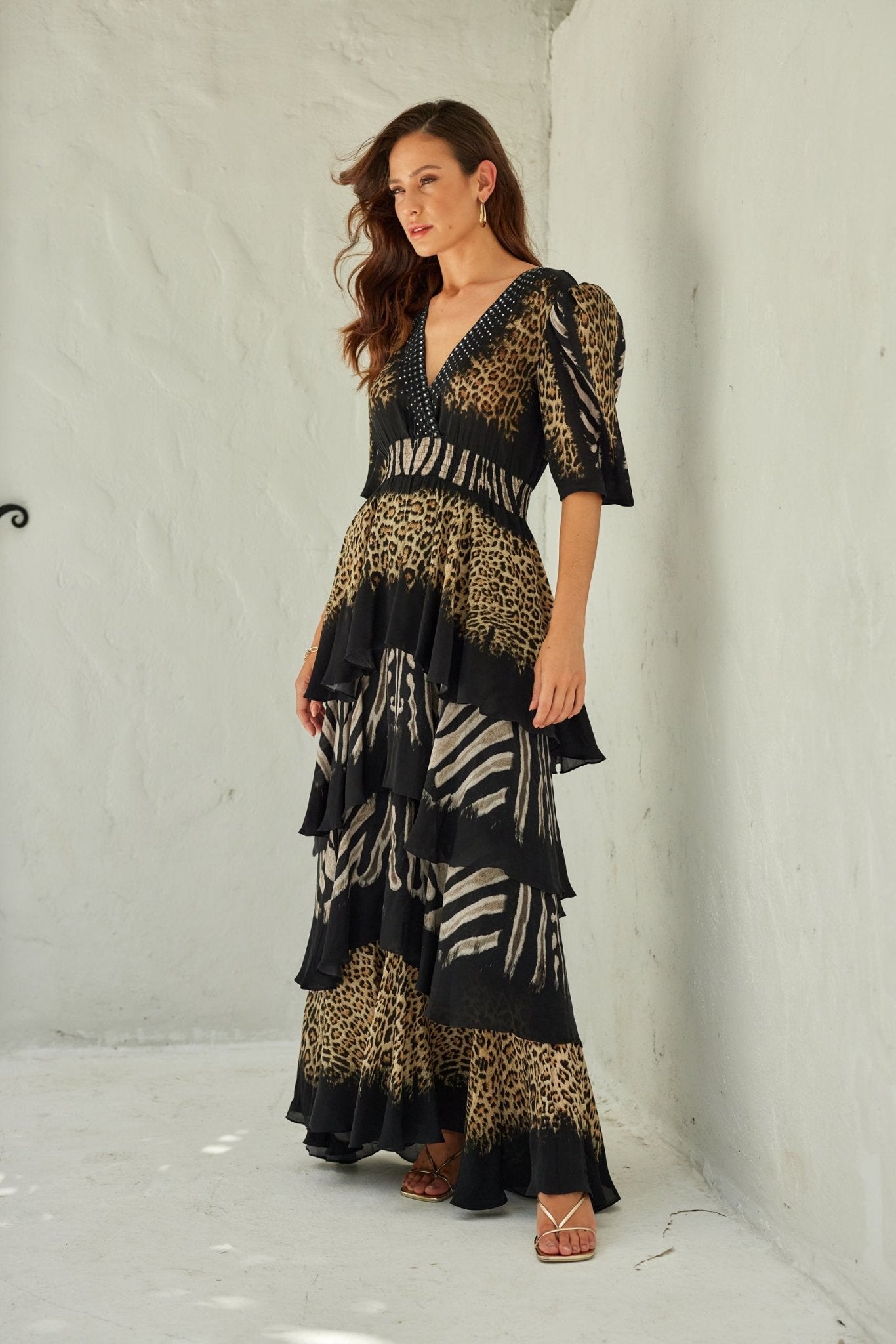 WILD ELEGANCE CROSS OVER MAXI DRESS