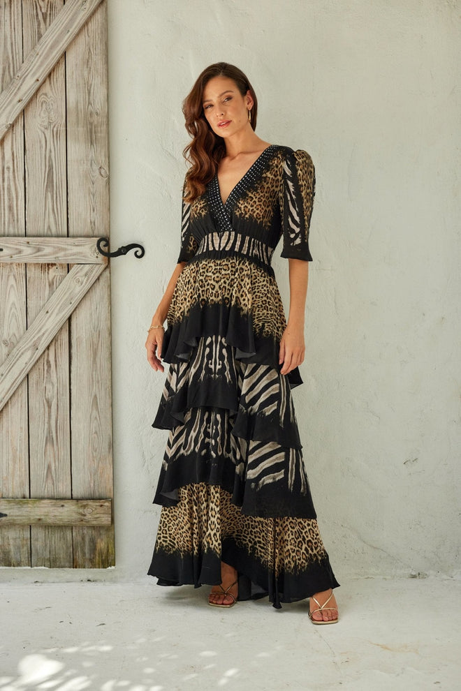 WILD ELEGANCE CROSS OVER MAXI DRESS